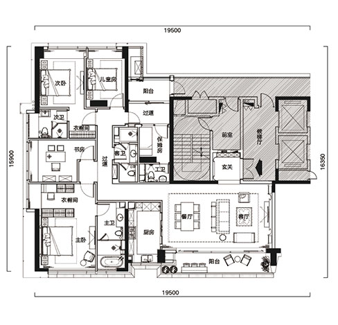 C座a250㎡  5房2廳4衛